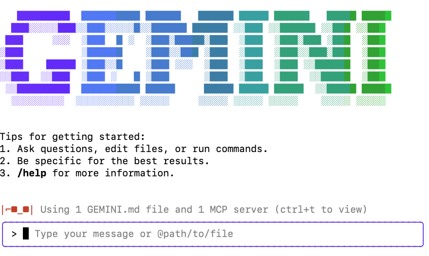 Gemini CLI with custom system prompt enabled