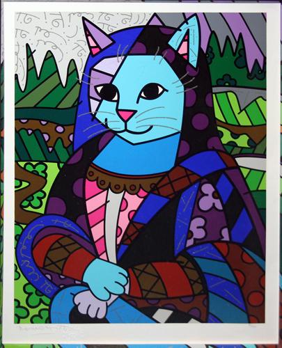 Mona Cat by Romero Britto