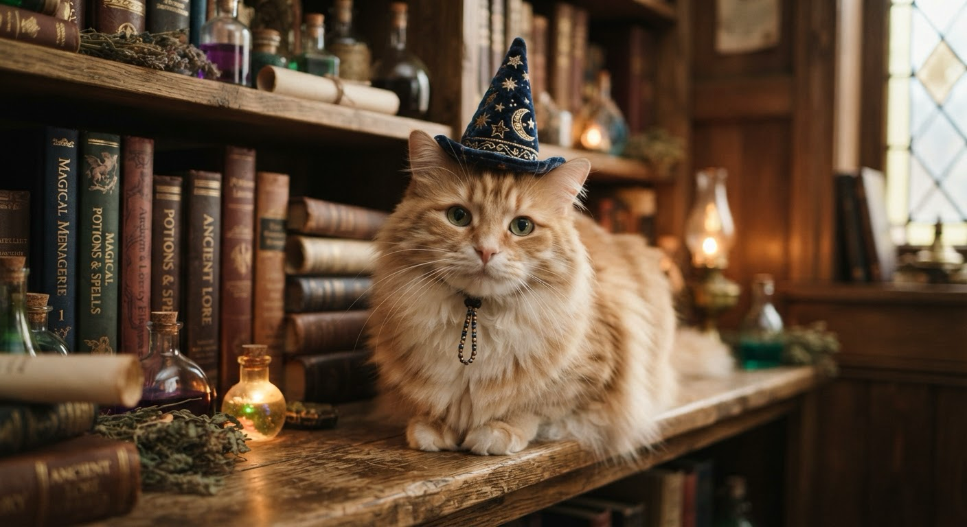 Generated wizard cat image output in Go terminal