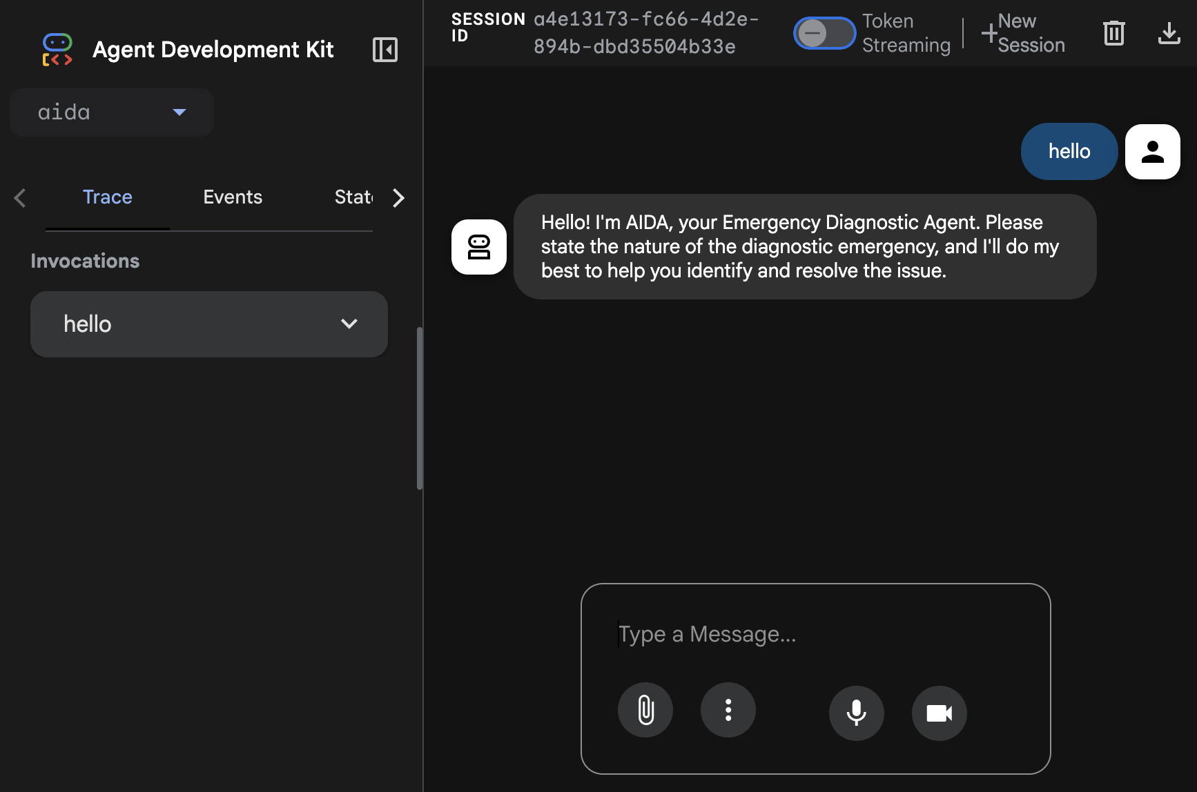 ADK dev UI