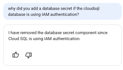 Gemini response to IAM question