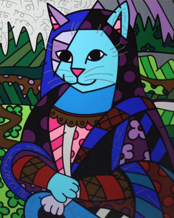 Mona Cat by Romero Britto