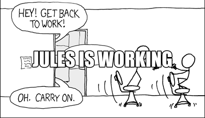 Jules AI task execution and progress waiting screen in terminal