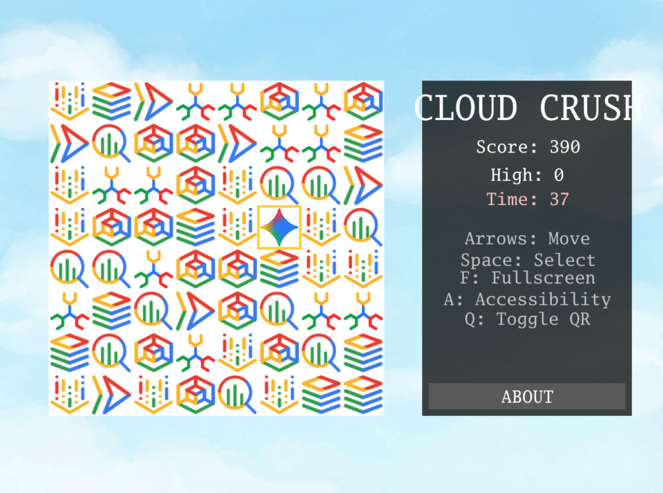 Cloud Crush Gameplay Screenshot